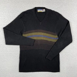 Suéter de Concreto Para Hombre Mediano Negro Rayas Acanaladas Hong Kong Vintage Retro Carrera - Imagen 1 de 12