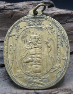 † 19th ARMA CHRISTI DNJC MATER DOLOROSA BVM BRONCE SANTA MEDALLA COLGANTE ITALIA † - Imagen 1 de 16