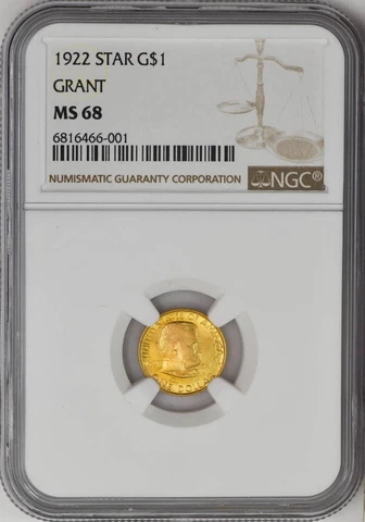 1922 $ Gold Grant Dollar MS68 NGC 946251-24 Cover