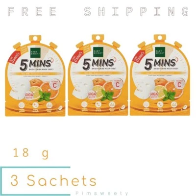 3 Sachets X 18 g Baby Bright 5 Minutes Brightening Mask Sheet Dark Spots Facial - Image 1 of 4
