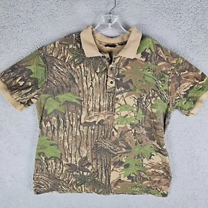 VTG Rattlers Brand Camo Polo Shirt RealTree Hunting Outdoor Made in USA Large - Picture 1 of 7
