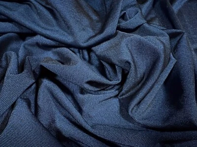 Stretch Spandex Single Jersey Fabric, Per Metre - Textured 2 Tone - Blue - Image 1 of 3