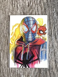 2024 MARVEL FINDING UNICORN GALAXY SPIDER-MAN MORALES SKETCH ARTIST AUTO 1/1 - Picture 1 of 2