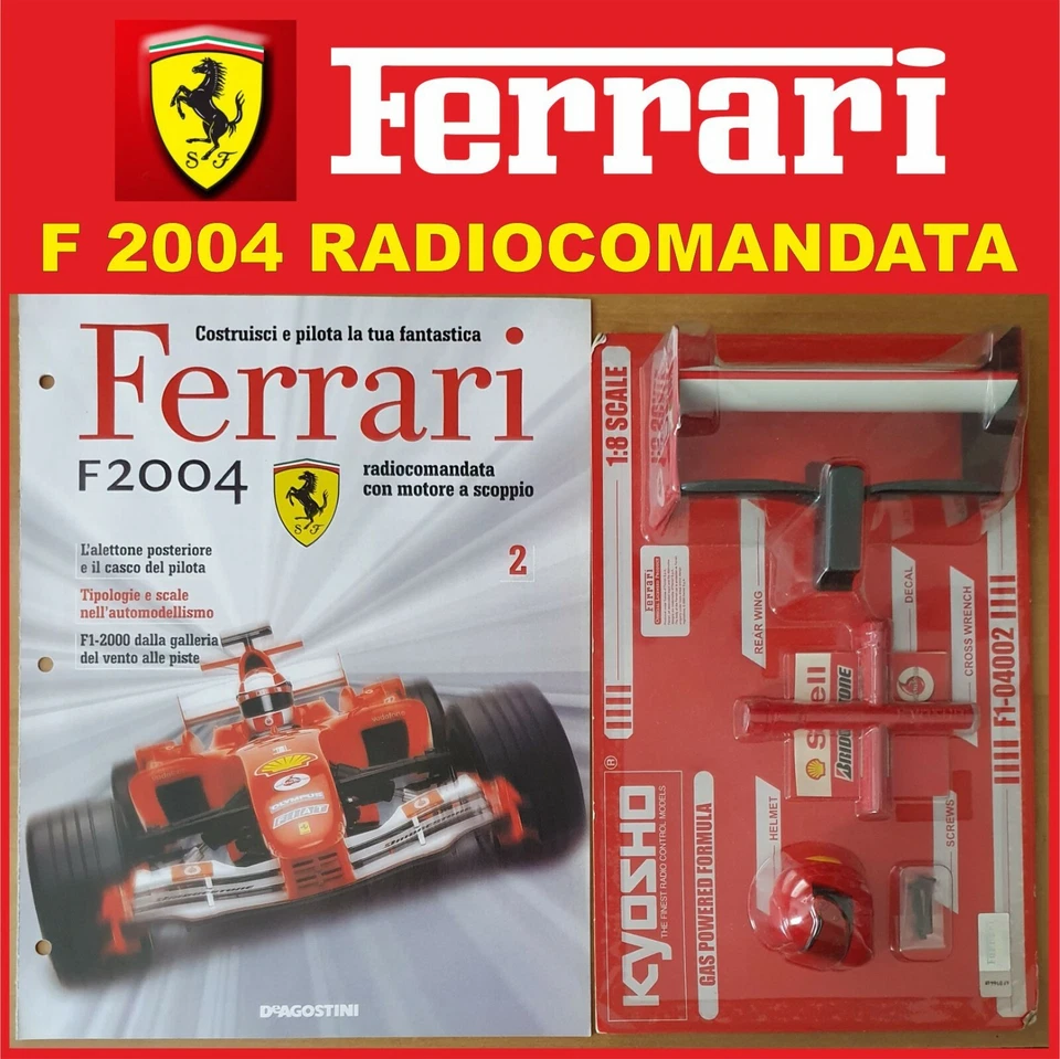 DeAGOSTINI FERRARI KYOSHO F2004 1/8 ALETTONE POSTERIORE KIT NR.2 CON FASCICOLO  - Immagine 1 di 1