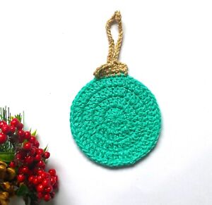 8 Crochet turquoise christmas ornaments Christmas retro baubles Christmas 