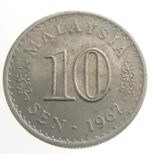 1967 Malaysia 10 Sen Circulated KM 51 Copper Nickel Coin Parliament House T358 - Picture 1 of 6