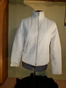Womens Weatherproof ReversIble White Quilted Jacket S Zip Pockets Cotton Lined - Foto 1 di 11