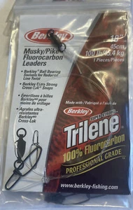 Berkley Musky Pike Fluorocarbon Vorfach Kugellager Wirbel Größe wählbar 100 130 # - Bild 1 von 6