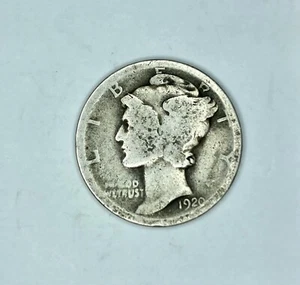 1920 - P - Moneda de diez centavos de mercurio - 90% moneda de diez centavos de plata - 10c - 1920P - Imagen 1 de 2