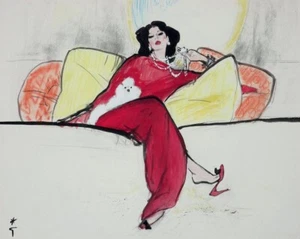 You Don’t Say Rene Gruau Fashion Illustration Art Print Glamorous Archival Decor - Picture 1 of 2