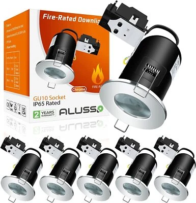 ALUSSO Recessed GU10 Downlight Ceiling Spotlights Fire Rated Fitting IP65 Downlighters