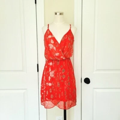 Vestido Rory Beca Rojo Leopardo Correa Espagueti Georgette Talla S Calce Relajado Resort Foto 1 de 4