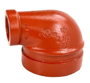 Victaulic Style 67 Reducing Elbow 2-1/2" Grooved x 1" NPT Thread Pipe Fitting - Picture 1 of 10