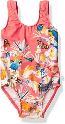 Traje de baño Sea Folly Mini Me Bora Bora de una pieza con lazo trasero niños azúcar coral Foto 1 de 4