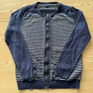 Tommy Hilfiger Womens Zip Cardigan Medium Blue Long Sleeve Round Neck Fashion - Picture 1 of 10