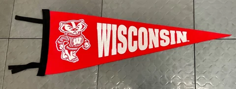 Wisconsin Badgers Vintage Wool Felt  Pennant Cover