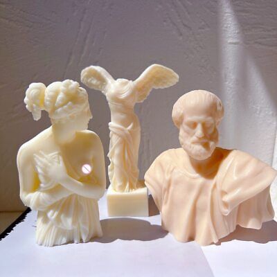 Aristotle Statue Candle Mold Greek Philosopher Bust Gypsum Crafts Silicone Mould • 61.89$