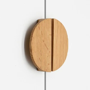 Oak Handles Half Moon Door Pulls Handles Wardrobe Door Wooden Cabinet Handles - Picture 1 of 16