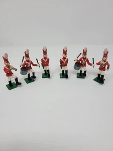 Vintage Wilton Marching Toy Soldier Band Cake Toppers Set Of 6 Made In Hong Kong - Picture 1 of 6