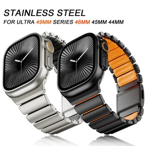 Correa de acero inoxidable de lujo para Apple Watch 49 mm Ultra 3 2 1/S11 10 42/46 mm 9 8 - Imagen 1 de 25