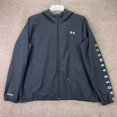 Under Armour Women’s XL Black UA Storm Full Zip Hooded Woven Branded Jacket - Image 1 of 4