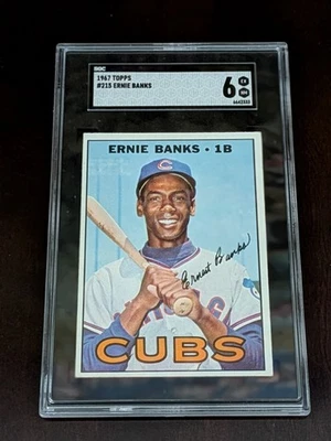 1967 Topps Baseball 215 Ernie Banks Salón de la fama SGC 6 EX-MT Foto 1 de 2
