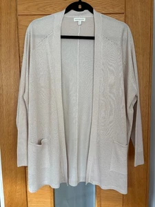 Monsoon Fine Knit Gold Edge to Edge Cardigan Size Medium - Picture 1 of 7