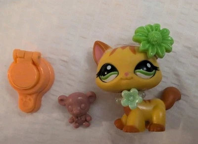 Littlest Pet Shop Auténtico LPS #1137 Caminar/Destino Gato Naranja Maine Coone Foto 1 de 4
