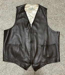 Custom Coat Co, Inc. Vintage Brown Genuine Deerskin Zip Up Vest - Picture 1 of 10