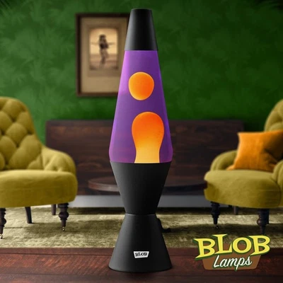 Blob Lamps® Lava Lamp VINTAGE - Matt Black Base - Orange Purple