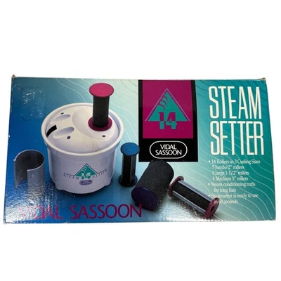 Vidal Sassoon Steam Setter Hair Rollers Hot Steam Curling Set VS014 80s Tested - Image 1 of 4