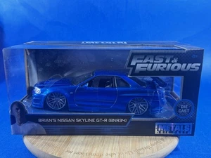 Fast and Furious Brian's Nissan Skyline GT-R (BNR34) 1:24 Diecast Model Car JADA - Picture 1 of 9