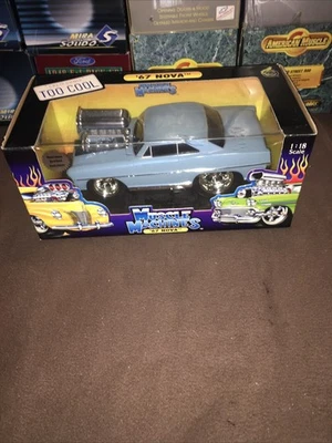 Muscle Machines 1967 Nova California Too Cool 1:18 Scale Blue. Diecast - Image 1 of 4