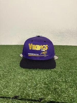 Vintage Minnesota Vikings hat cap snap back purple black Twins Enterprise new - Image 1 of 4