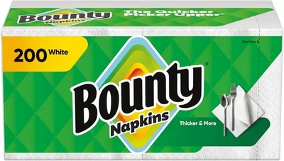 Bounty Quilted Napkins White 1-Ply 200 Ct 12"x12" Strong Disposable - Image 1 of 4