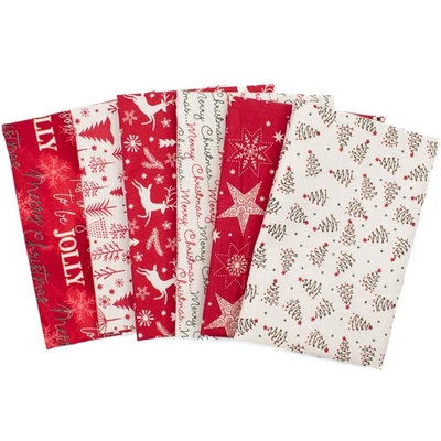 Patchwork Stoffpaket Weihnachten bunt (6x ca. 30 cm x 75 cm) (Preis = 1 Paket) - Bild 1 von 4
