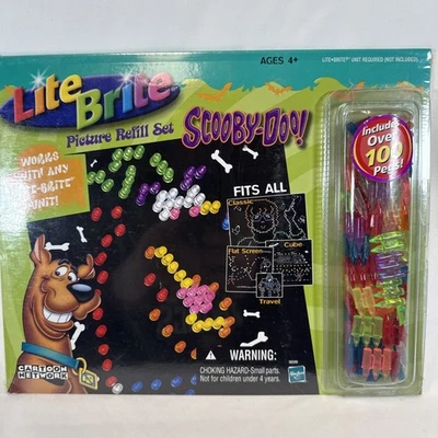 Juego de 10 a 40 páginas de recarga vintage Lite Brite Scooby-Doo 2003 Cartoon Network nuevo Foto 1 de 4