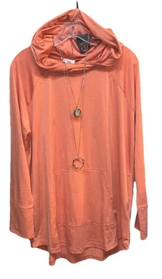 NUEVO CON ETIQUETAS LuLaRoe XL Sólido Albaricoque Melocotón Tejido Ámbar Sudadera con Capucha Foto 1 de 4