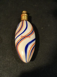 ANTIQUE GERMAN ART GLASS SCENT BOTTLE w/ WHITE, ORANGE & COBALT SWIRL - Picture 1 of 7