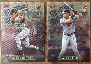 (2) 1999 Topps All-Topps Mystery Finest #M21 David Justice #M30 Jason Kendall