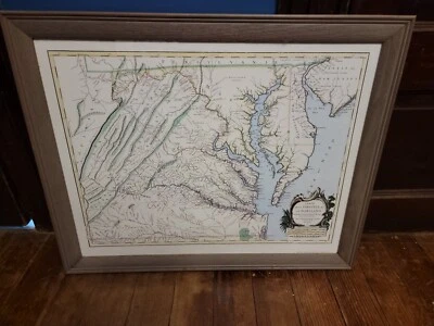 MARCO MAPA CARTA DE LA VIRGINIE 1755 VIRGINIA MARYLAND DELAWARE DE COLECCIÓN GRANDE Foto 1 de 4