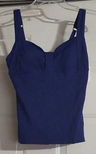 New Womens Blue Croft & Barrow Halter Tankini Swimsuit Bust Enhancer Top Sz 6 - Picture 1 of 3