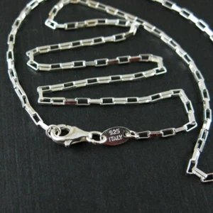 Brazalete Cadena Caja Mediana Alta Calidad Plata de Ley 925 7.5" Hecho en Italia - Imagen 1 de 2