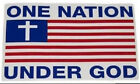 ONE NATION UNDER GOD USA CHRISTIAN CROSS WHITE Vinyl Decal Bumper Sticker
