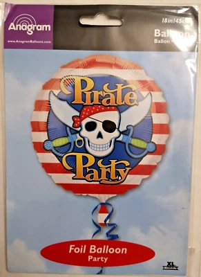 Anagram Party Supplies Pirate "Skull & Swords" 18" XL Foil Balloon .New - Image 1 of 2