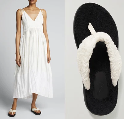 ANTIQUE GREEK SANDALS Charisma Leather Terry Cozy String Sandals Shoes 40 - Image 1 of 4