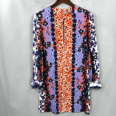 Lela Rose Mini Dress Womens Small Floral Chiffon Shift Indie Cottagecore READ - Image 1 of 4