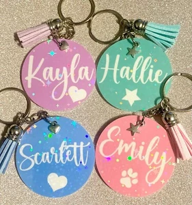 Personalised Keyring, Any Name, Any Colour, Sparkly Overlay,Novelty Gift,Present - Picture 1 of 11