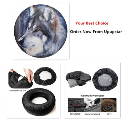 Cubierta de neumático de repuesto 17'' Wolf protector de rueda universal para camión Jeep Liberty Foto 1 de 4