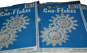 ART-TISSUE Paper Beistle SNO-FLAKES 2CT 15" Vtg 1981 NOS Lot of 6 Identical pkg  - Picture 1 of 3